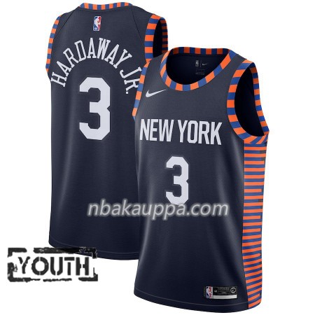 New York Knicks Tim Hardaway Jr 3 2018-19 Nike City Edition Navy Pelipaidat Swingman - Lasten